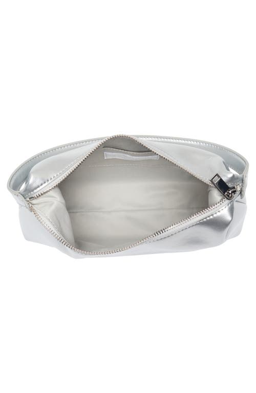 Stand Oil Plump Faux Leather Shoulder Bag In Silver