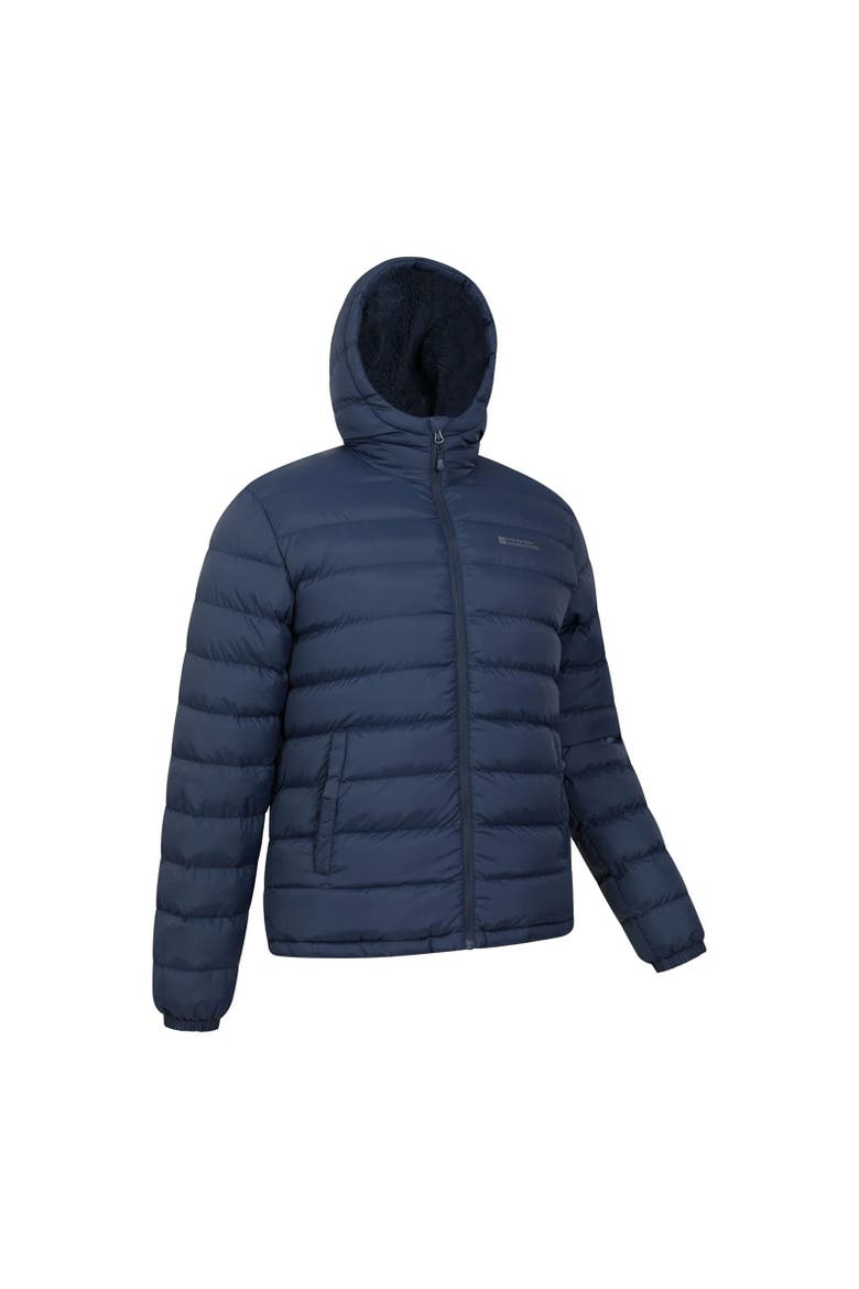 Seasons Faux Fur Lined Padded Jacket, Alternate, color, Navy