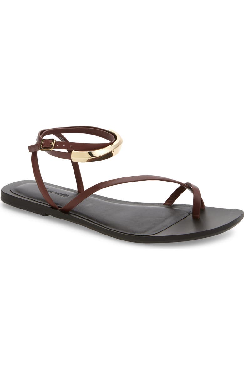 Madewell Lisbon Ankle Wrap Sandal, Main, color, Cherry Wood