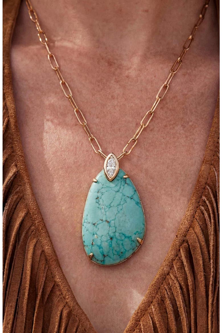 Majestic Reconstituted Turquoise Pendant Necklace, Alternate, color, TURQUOISE
