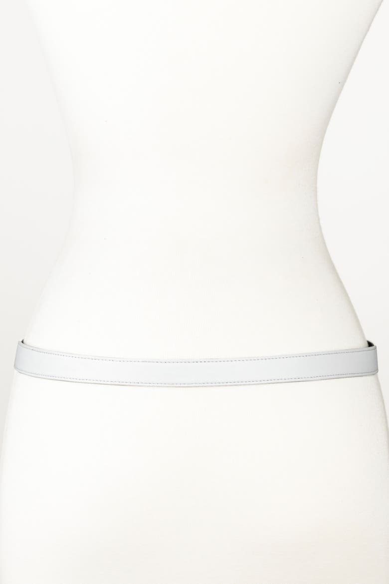 Double Bee Clasp Buckle Leather belt, Alternate, color, White