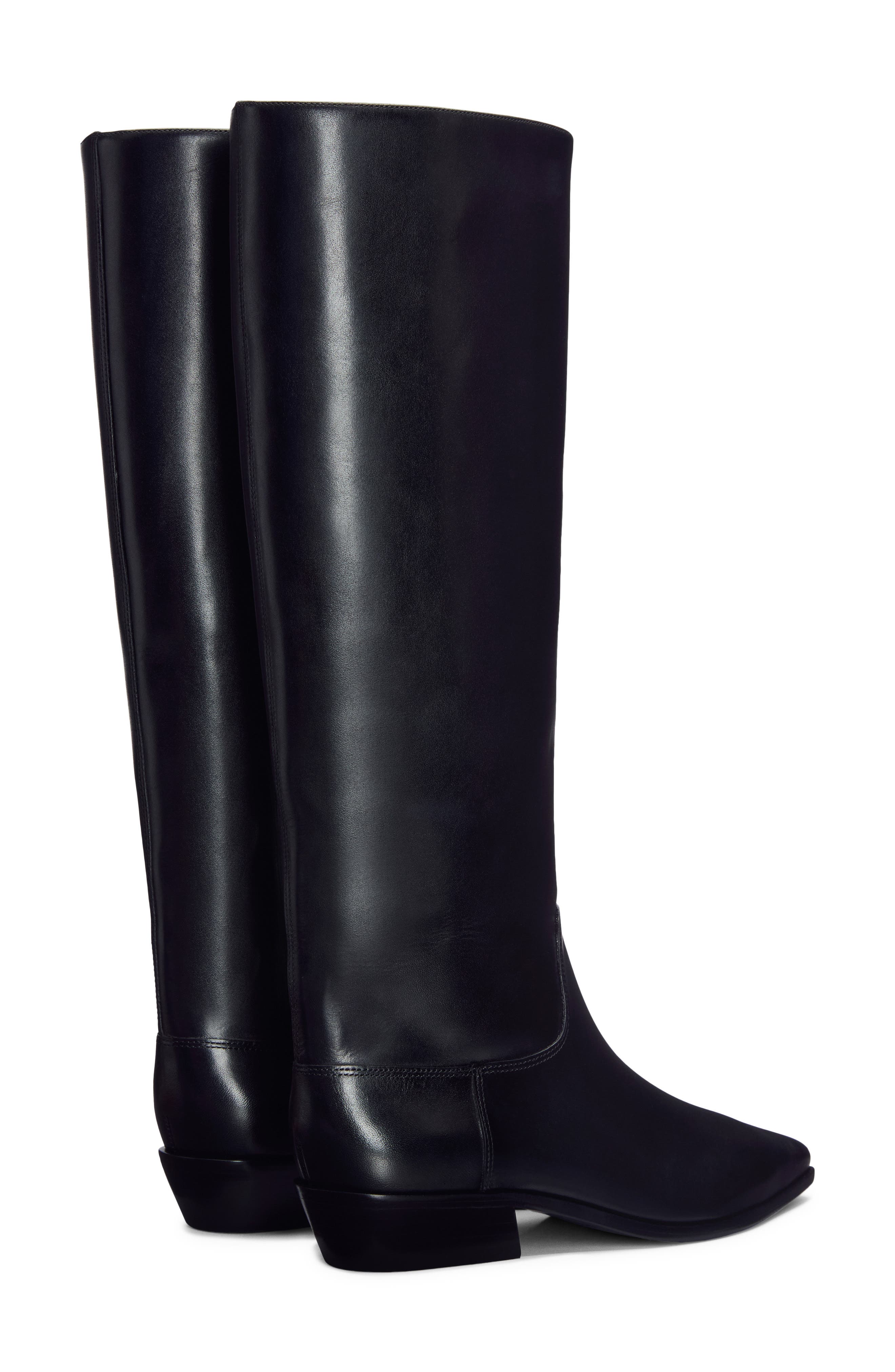 Reformation Dominique Knee High Boot, Alternate, color, Black Leather