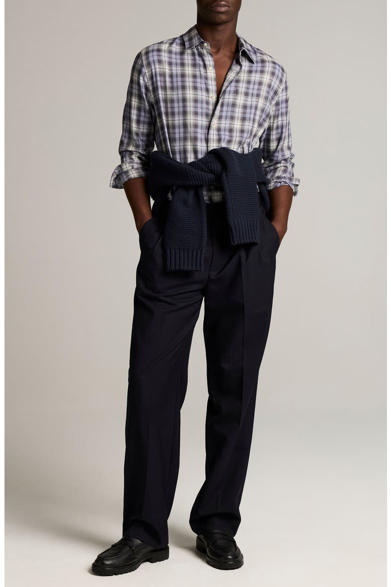 Exchange Plaid Long Sleeve Shirt, Alternate, color, DK LILAC COMBO