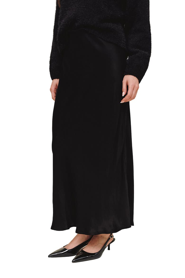 Bias Maxi Skirt, Alternate, color, BLACK