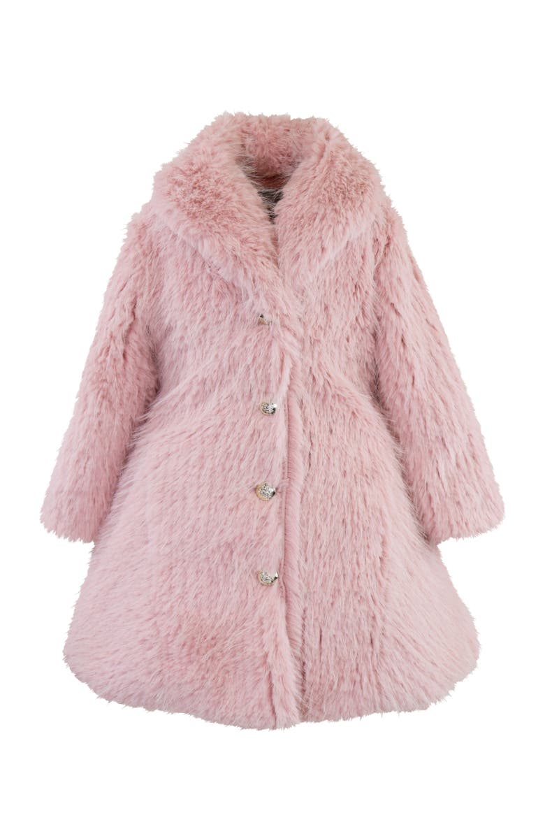 Widgeon Faux Fur Shawl Flounce Coat, Main, color, Berry Rain Shag
