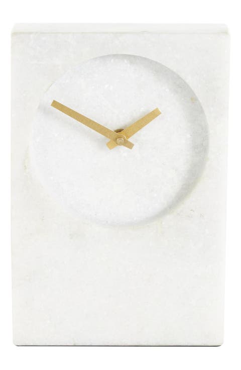 White Marble Clock