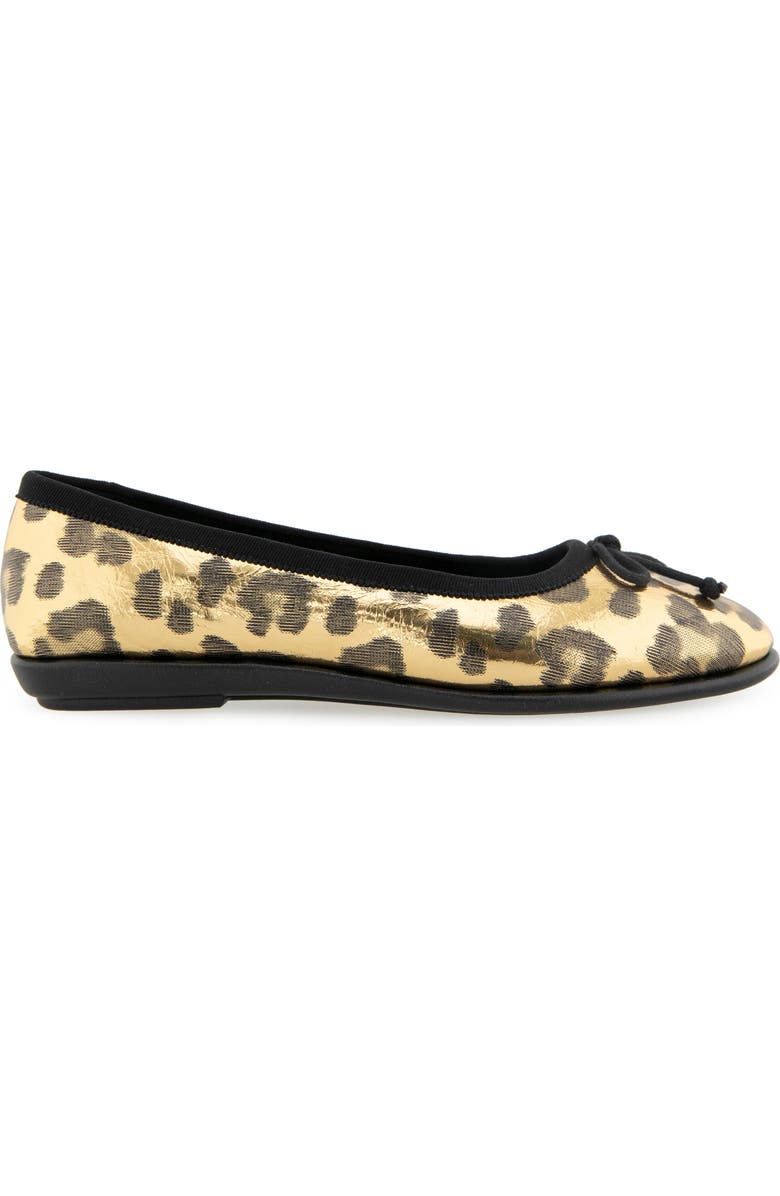 Aerosoles Homebet Ballet Flat, Alternate, color, Gold Met Leopard Faux Leather