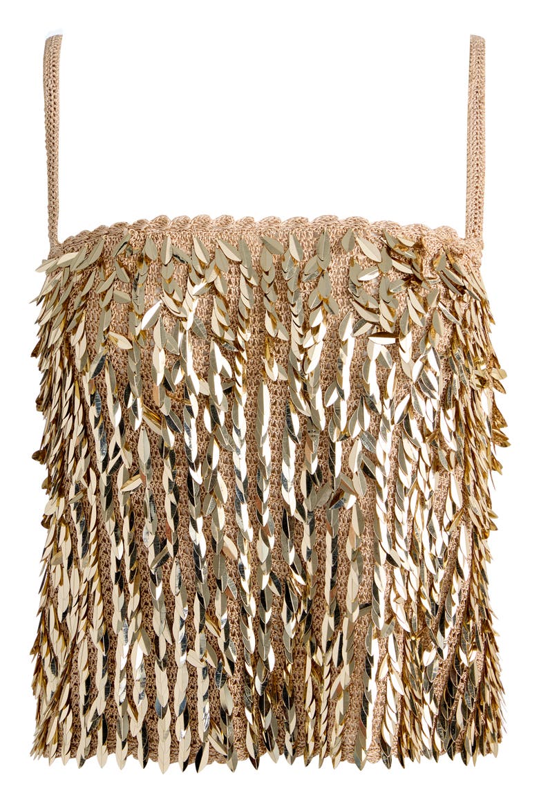 Nicolette Sequin Camisole, Alternate, color, SAND/ GOLD