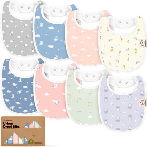 8-Pack Baby Drool Bibs