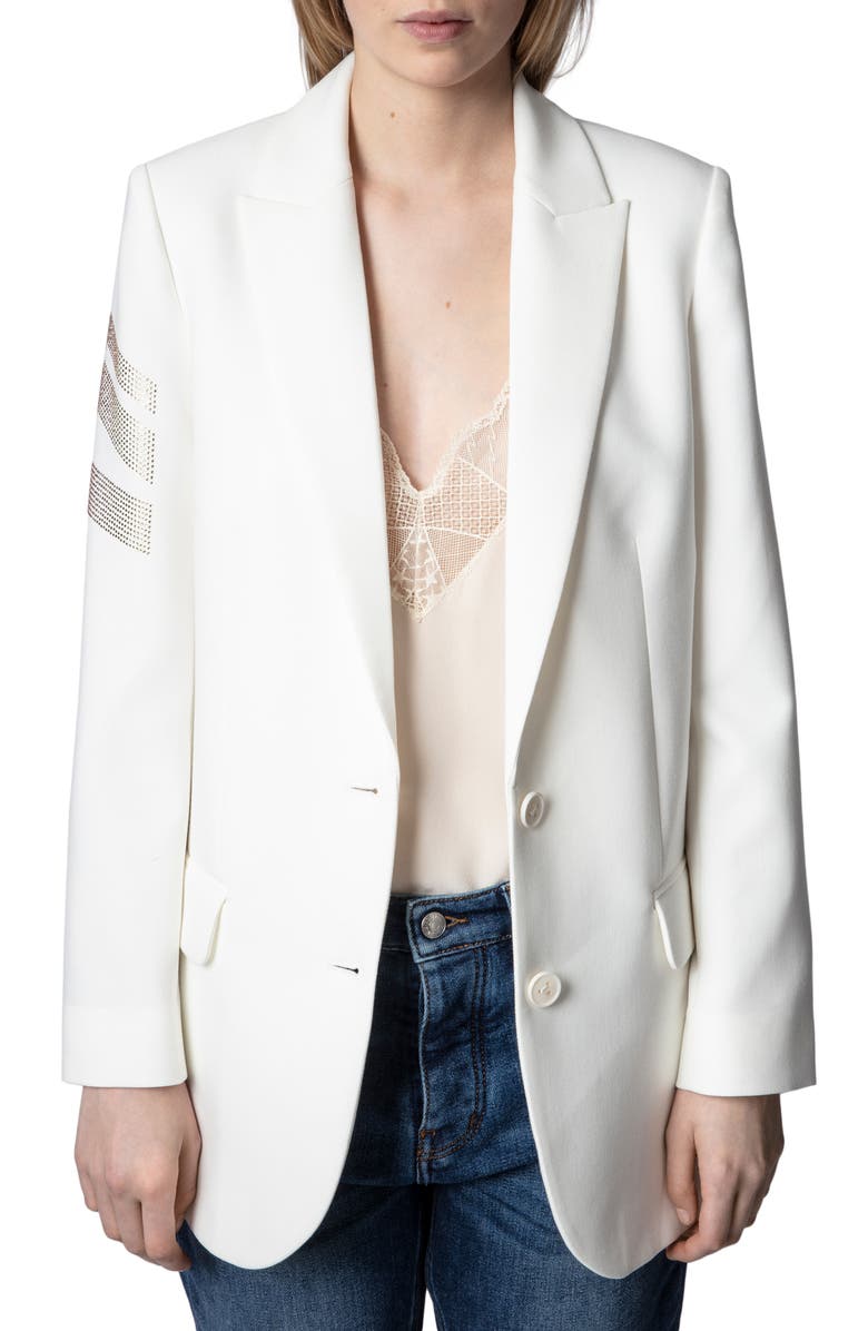 Zadig & Voltaire Viva Arrow Embellished Blazer, Main, color,