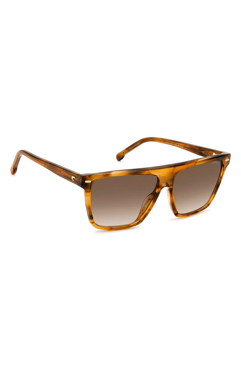 Carrera Eyewear 58mm Square Sunglasses, Alternate, color, Brown Horn
