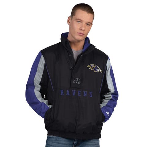 Men's Starter  Black Baltimore Ravens Thursday Night Gridiron Half-Zip Jacket