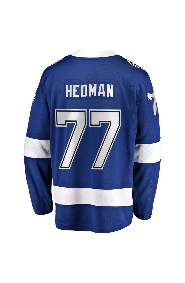 FANATICS Men's Fanatics Branded Victor Hedman Blue Tampa Bay Lightning Home Premier Breakaway Player Jersey, Alternate, color, 