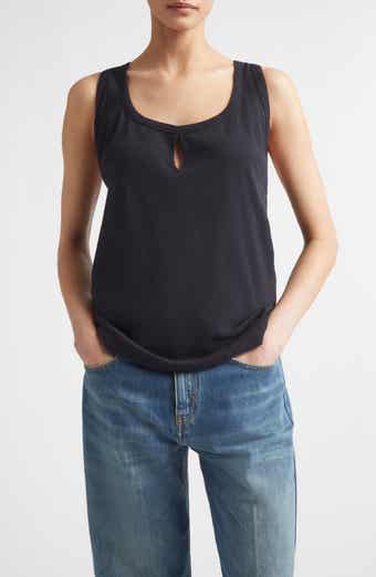 Split Cotton & Linen Jersey Tank