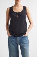 Victoria Beckham Split Cotton & Linen Jersey Tank