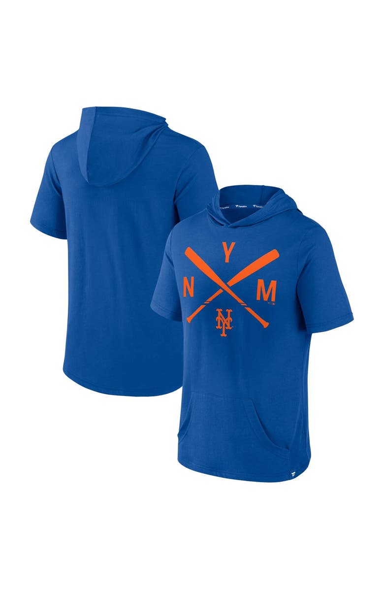 FANATICS Men's Fanatics Royal New York Mets Iconic Rebel Short Sleeve Hooded Top, Main, color, 