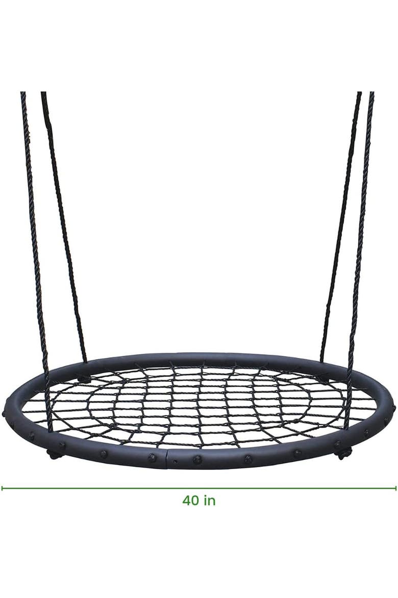 Tree Net Swing w/ Hanging Rope and Rings, Alternate, color, Black