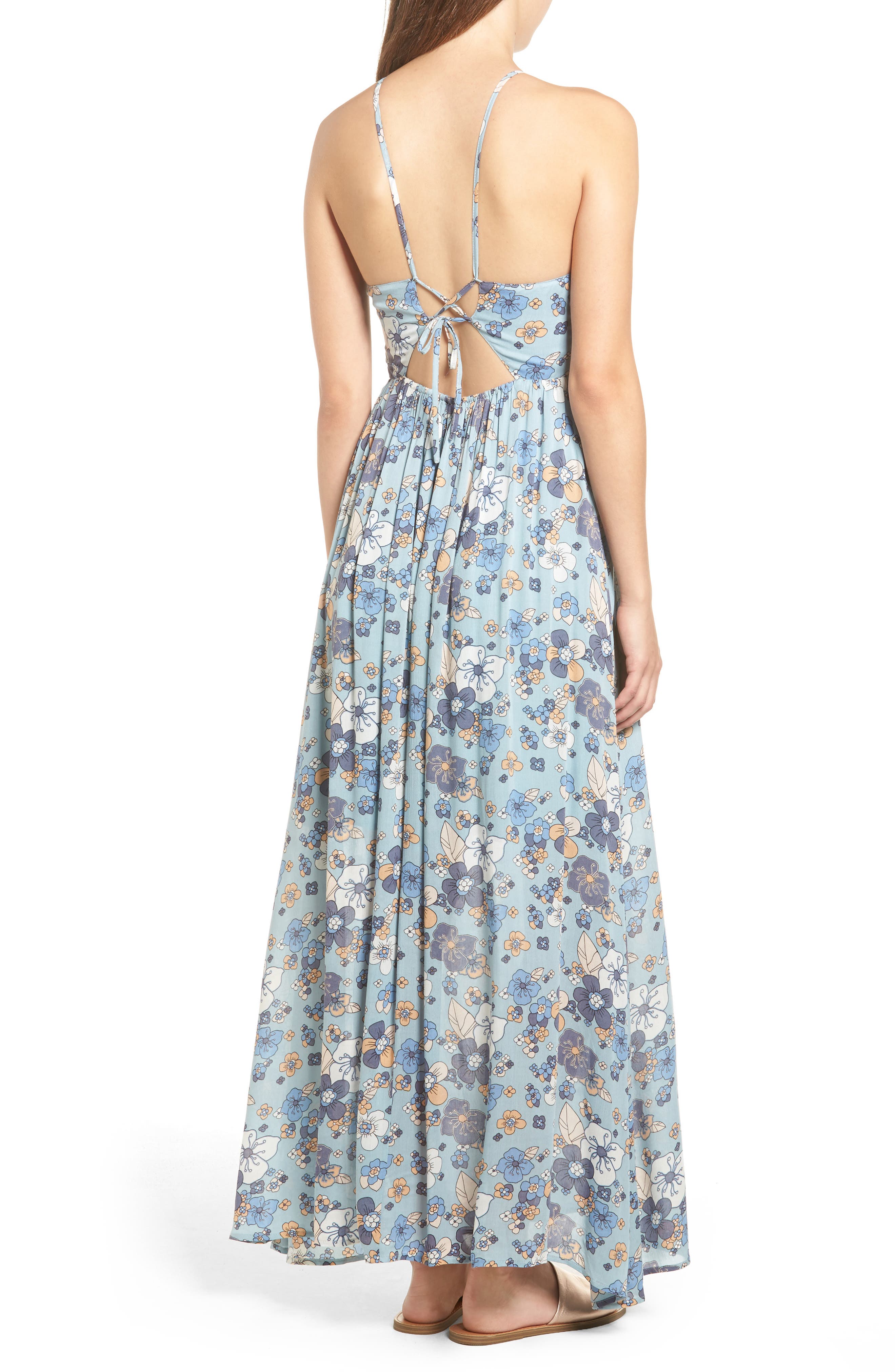 MOON RIVER Floral Print Maxi Dress (Women) | Nordstrom