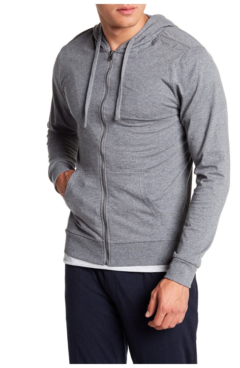 UNSIMPLY STITCHED Lightweight Front Zip Lounge Hoodie, Main, color,