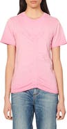 SANDRO Lionel Center Ruched Cotton T-Shirt