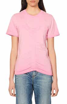 SANDRO Lionel Center Ruched Cotton T-Shirt