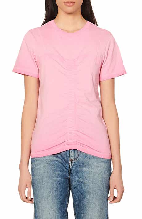 SANDRO Lionel Center Ruched Cotton T-Shirt