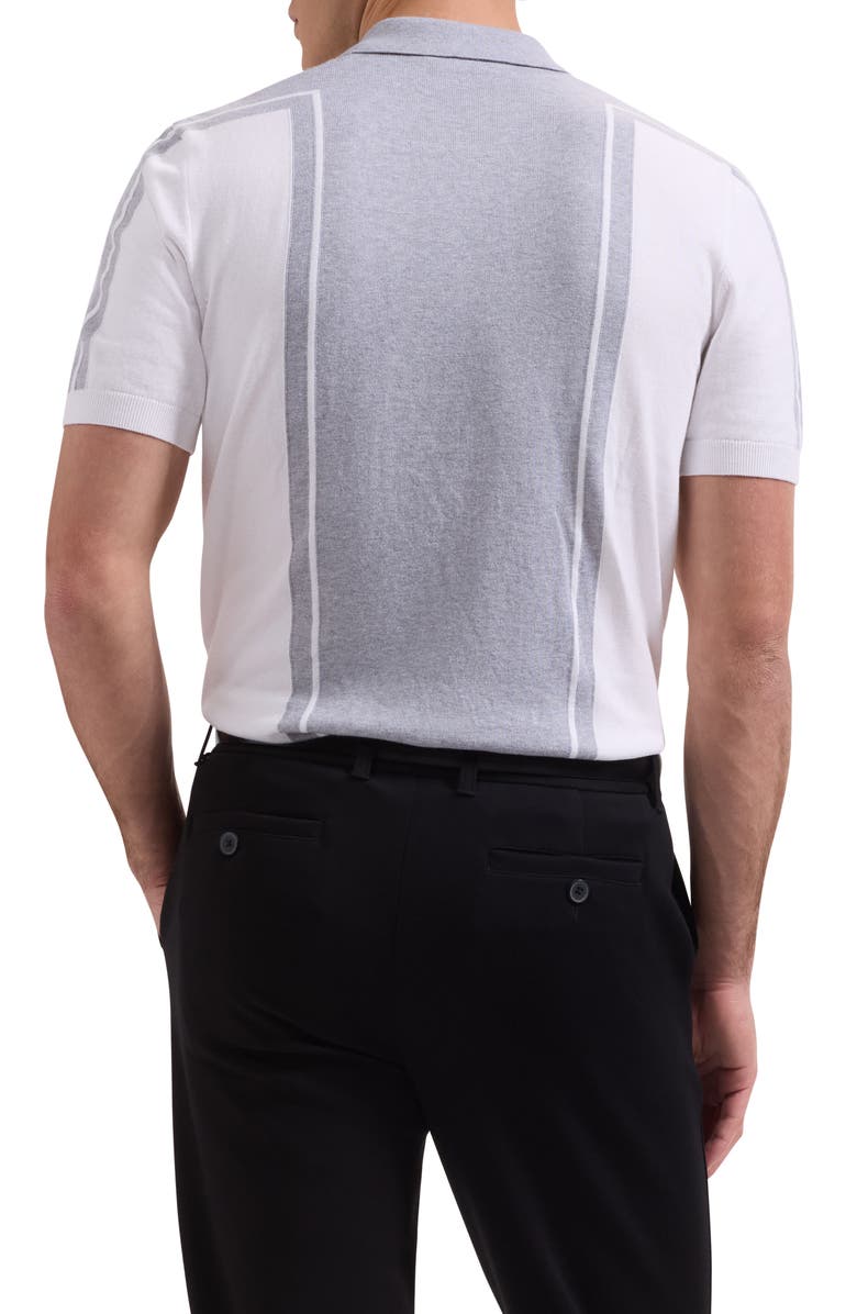 Bugatchi Quarter Zip Polo Sweater, Alternate, color, Platinum