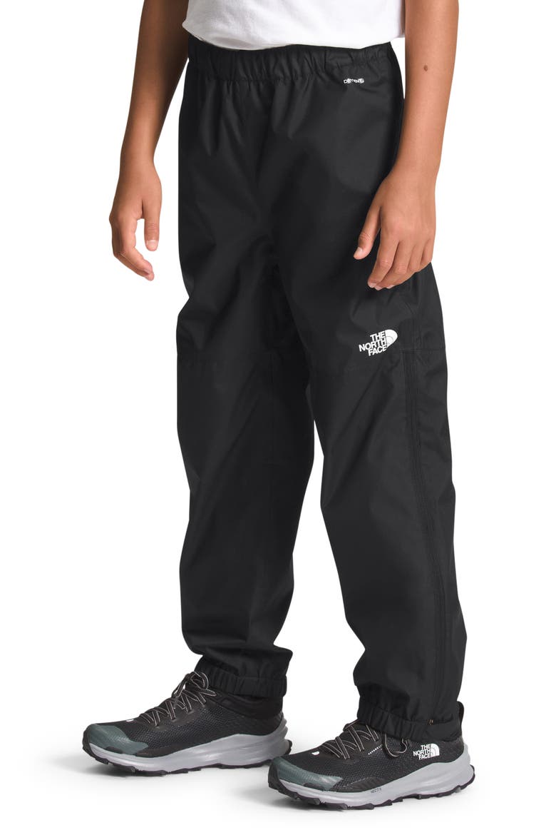 Kids' Antora Waterproof Packable Recycled Polyester Rain Pants, Alternate, color, BLACK