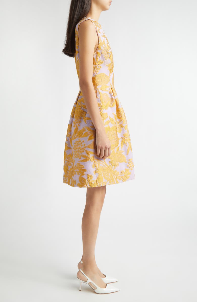 Lela Rose Betsy Floral Jacquard Cocktail Dress, Alternate, color, Peony Multi