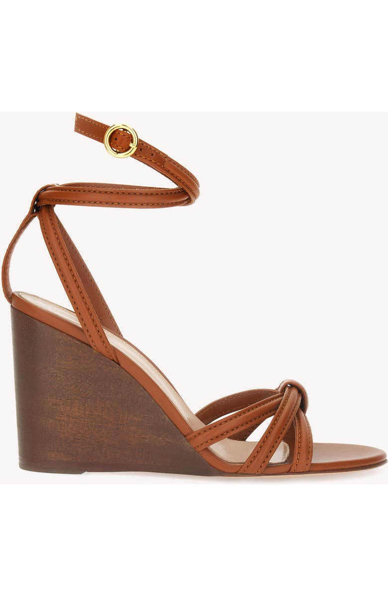 Gianvito Rossi Rabat Wedge Sandal, Main, color, Brown Calf Leather