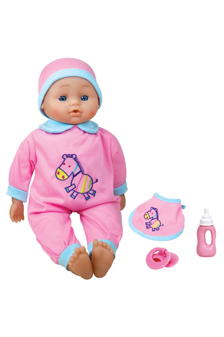 16 Inch Interactive Sounds Baby Doll, Pink & Blue Horse Outfit, Roleplay Toy, Main, color, Multicolored