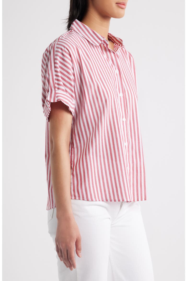 Chase Cotton & Modal Button-Up Shirt, Alternate, color, FLAMENCO