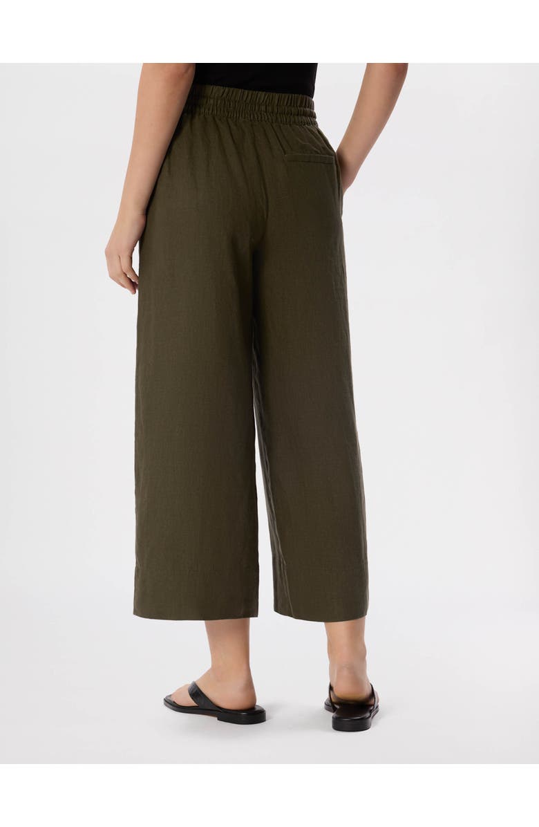 Whistles Elasticated Linen Crop Trousers, Alternate, color, Khaki