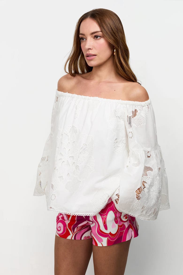 Perry Off-Shoulder Top, Alternate, color, Magenta Milano