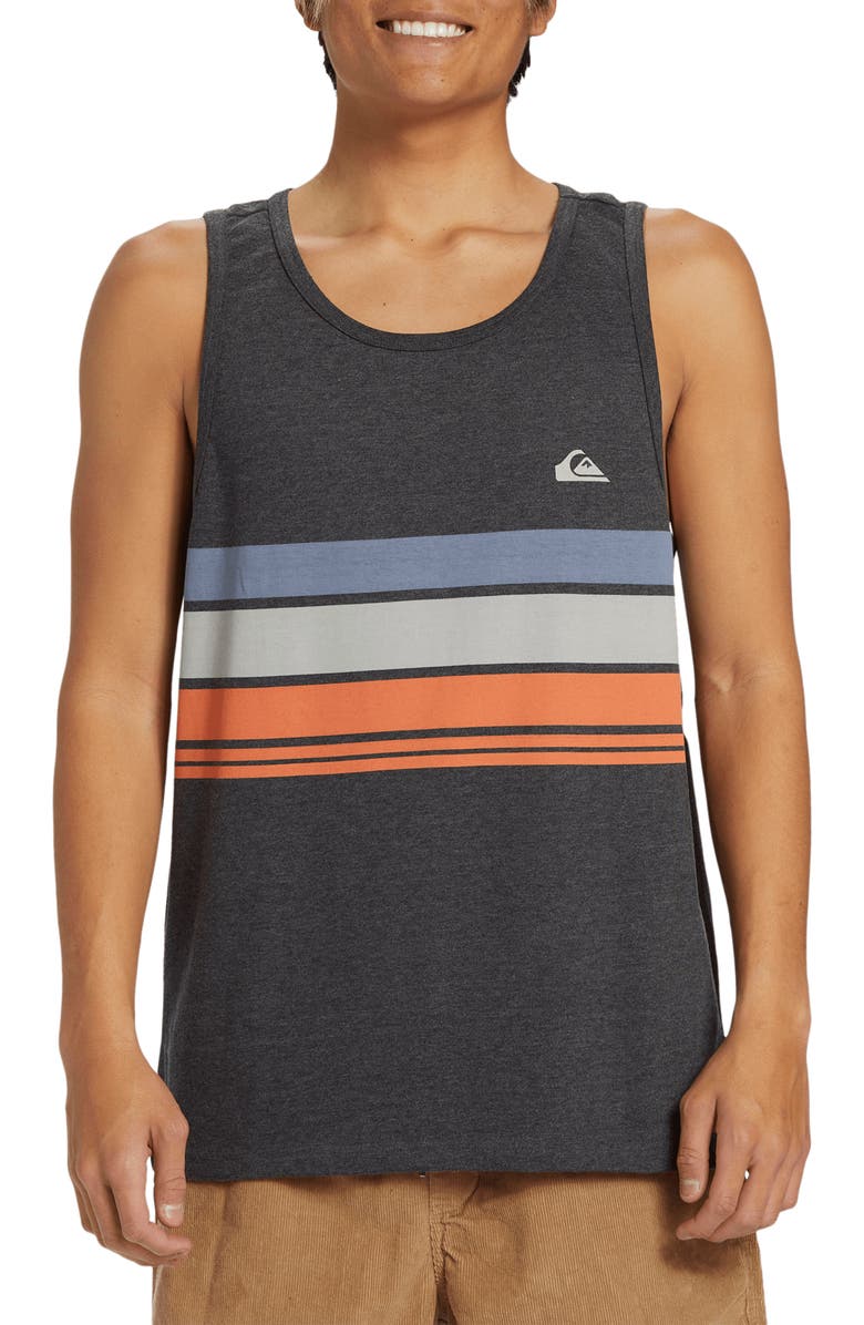 Quiksilver General Stripe Tank, Main, color, Charcoal Heather