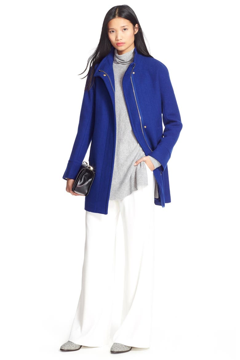 Wool Blend Stadium Coat, Alternate, color, COBALT