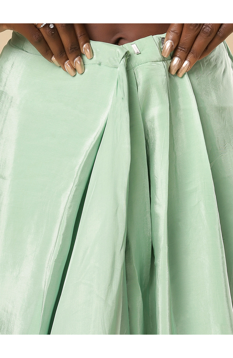 One Minute Saree<sup>®</sup> Cerah Green & Mint Ombre Satin Pre-Draped Ready to Wear Sari, Alternate, color, 