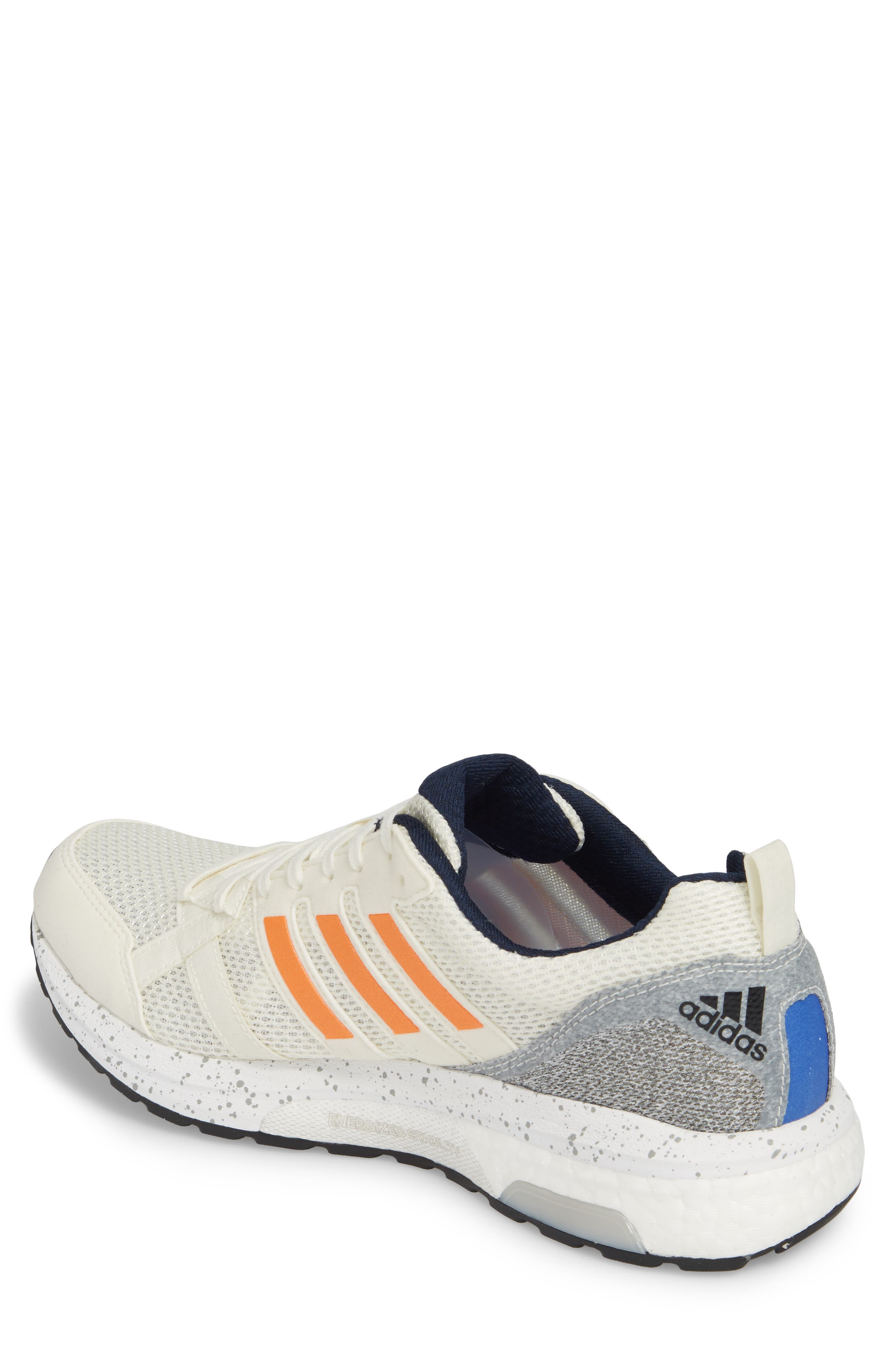 Adizero Tempo 9 M Running Shoe, Alternate, color, OFF WHITE / ORANGE / NAVY