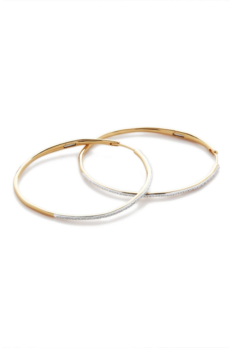 Riva Cocktail Diamond Hoop Earrings, Main, color, YELLOW GOLD