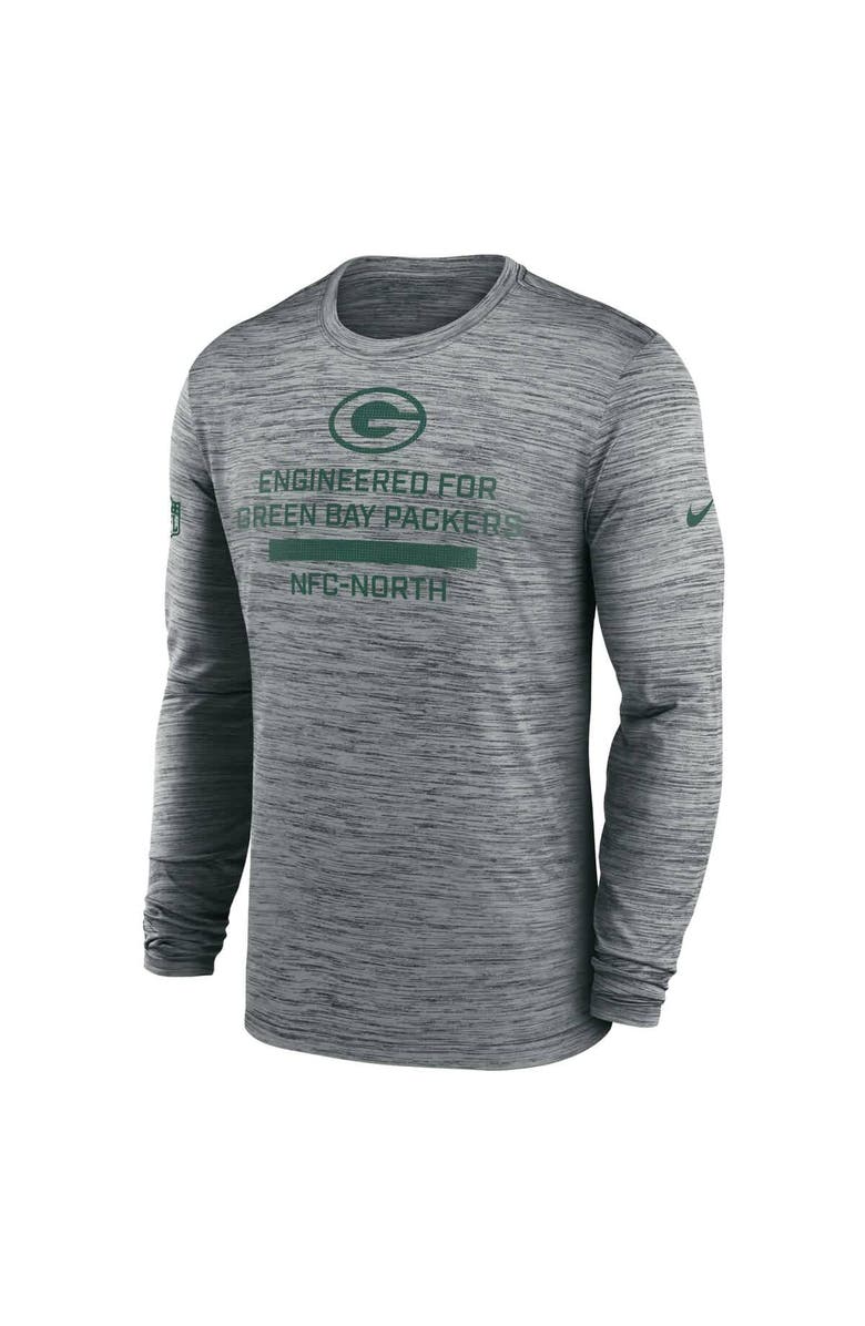 Nike Men's Nike Gray Green Bay Packers Sideline Velocity Performance Long Sleeve T-Shirt, Alternate, color, Gray