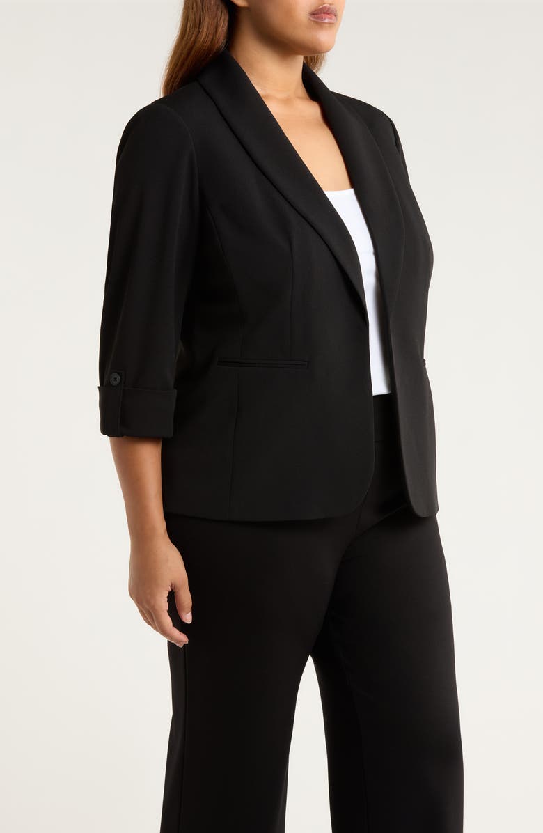 AK ANNE KLEIN Shawl Collar Roll-Tab Blazer, Alternate, color, Anne Black