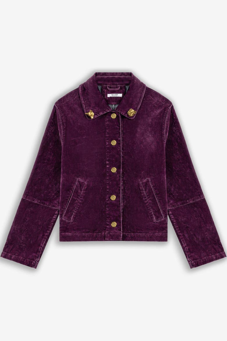 Single Breasted Cotton Jacket, Alternate, color, Plum