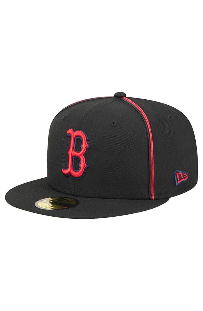 New Era Men's New Era Black Boston Red Sox Soutache 59FIFTY Fitted Hat, Main, color,