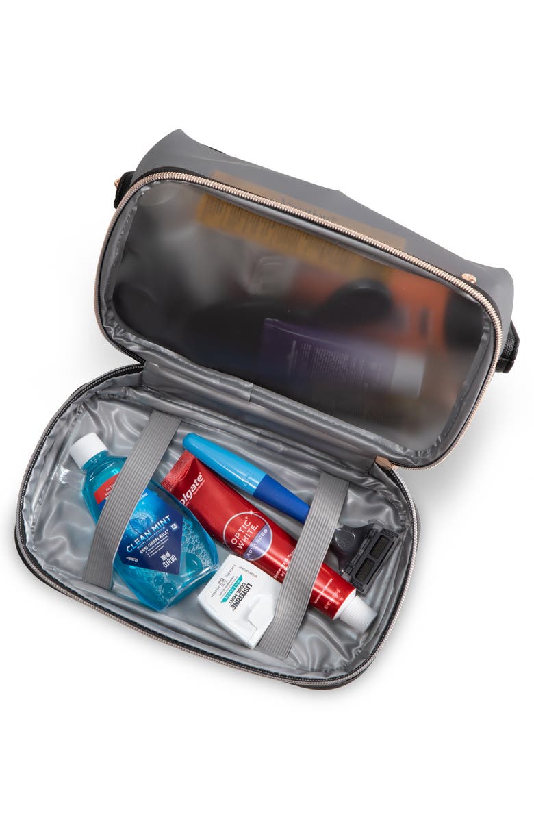 Stephanie Johnson Miami Smoke Hannel Zip Makeup Case, Alternate, color, Black