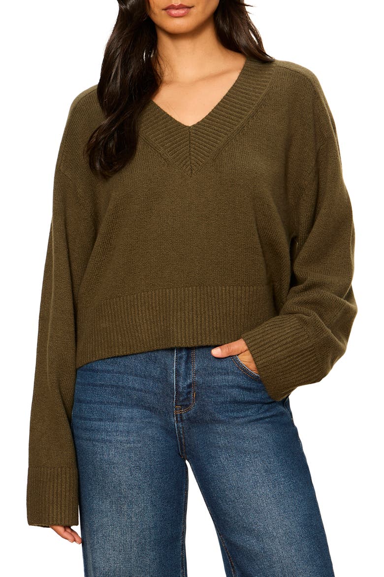 Vanna V-Neck Sweater, Main, color, KALAMATA GREEN