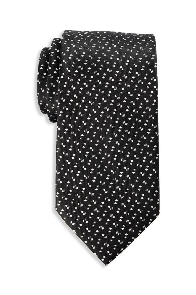 Big & Tall Micro Neat Tie, Main, color, BLACK