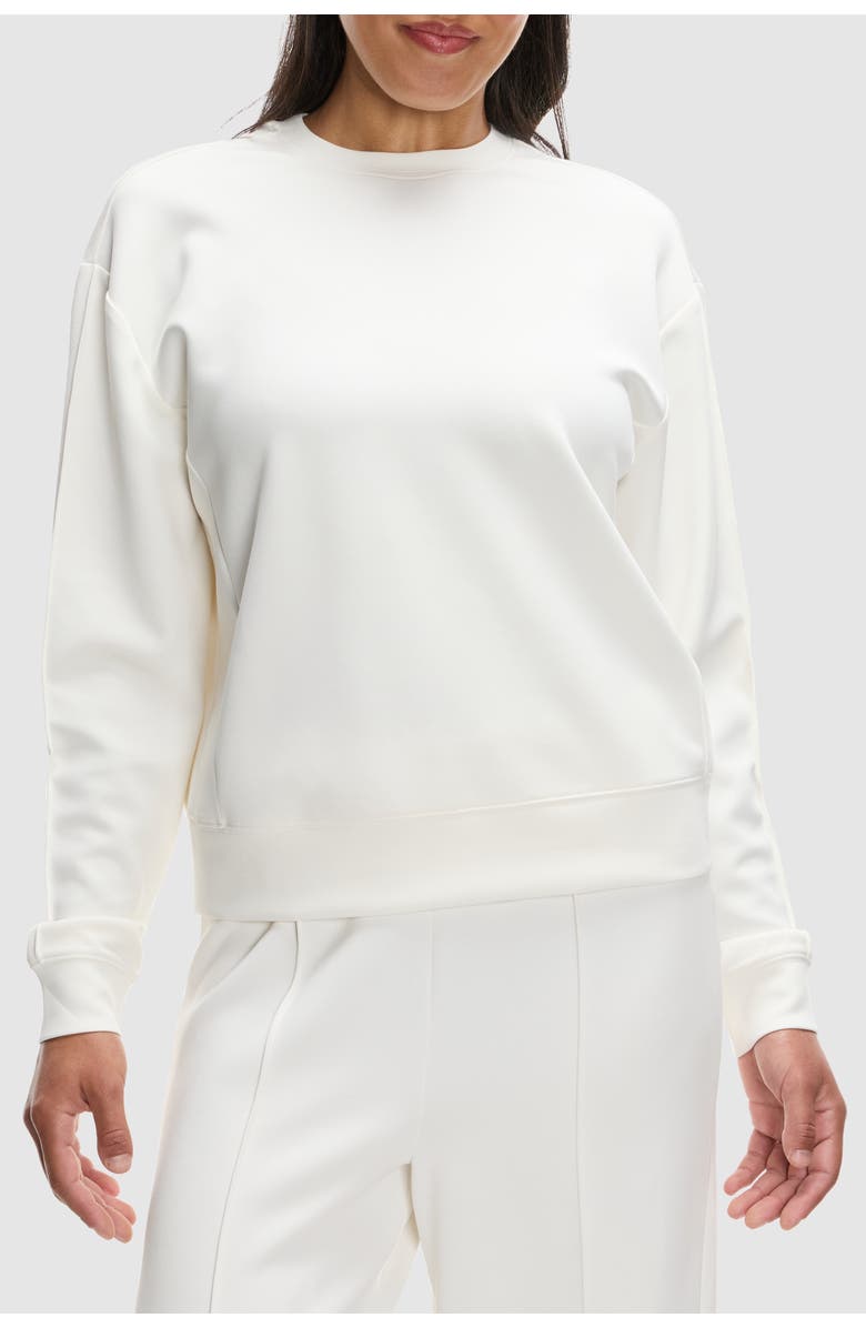 Peloton Washed Interlock Pintuck Crewneck, Main, color, Pearl
