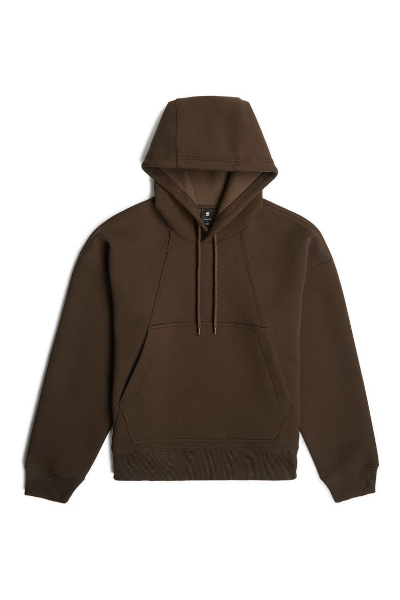 Loose Fit Scuba Knit Hoodie, Alternate, color, DEEP BROWN
