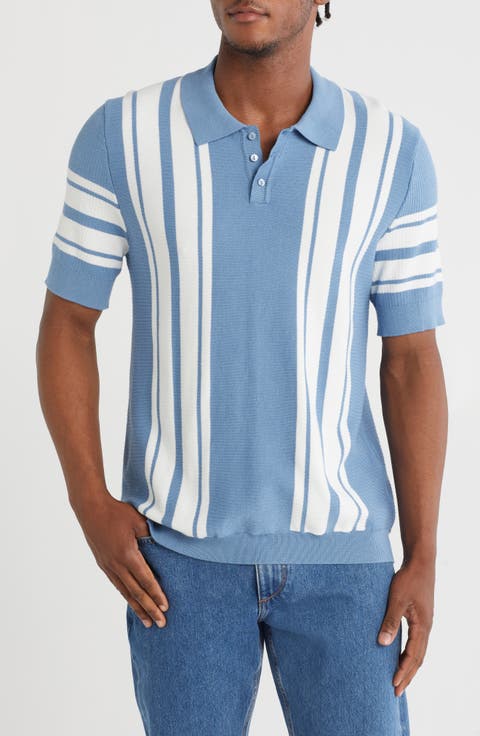 Vertical Stripe Sweater Polo