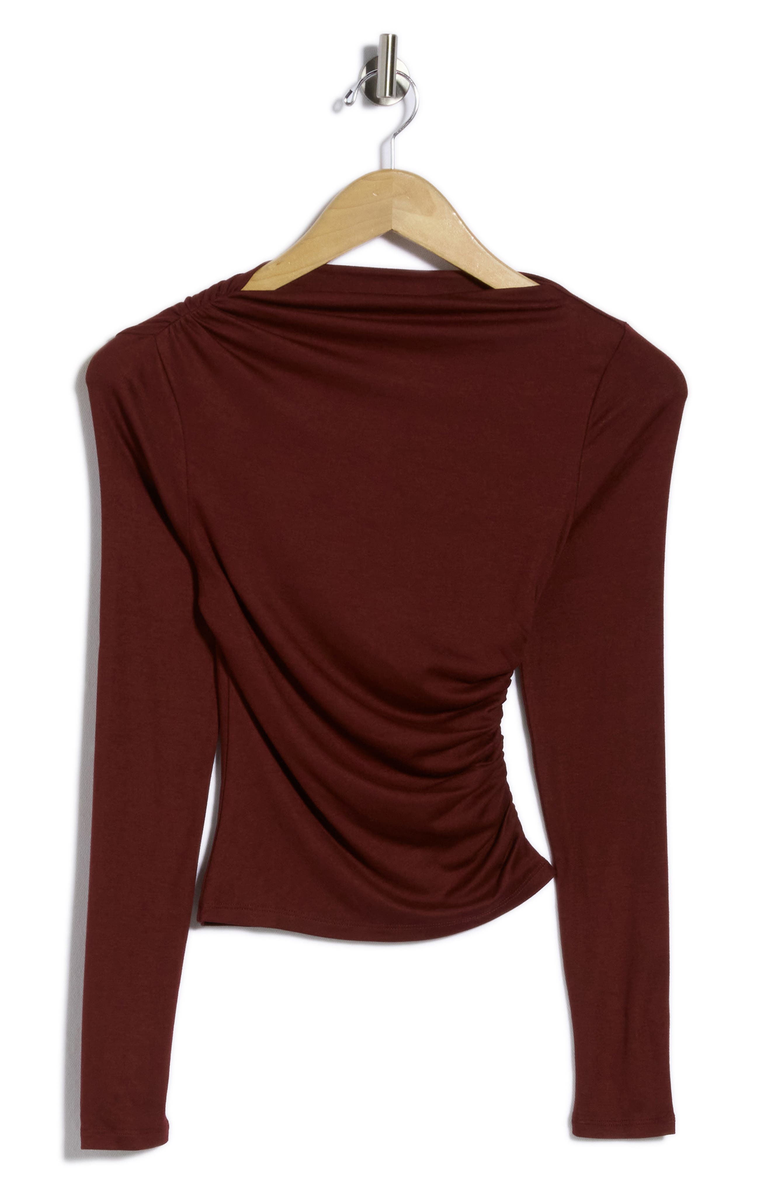 Ruched Boat Neck Top